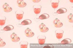 Creative pattern made with champagne glass and Christmas decoration 56l7db