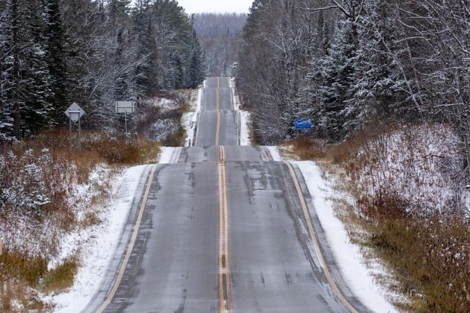 Rollercoaster like hills on Minnesota State Highway 38 in Itasca County, Minnesota