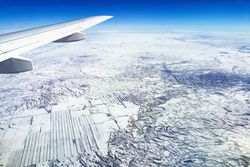 Aerial view from porthole