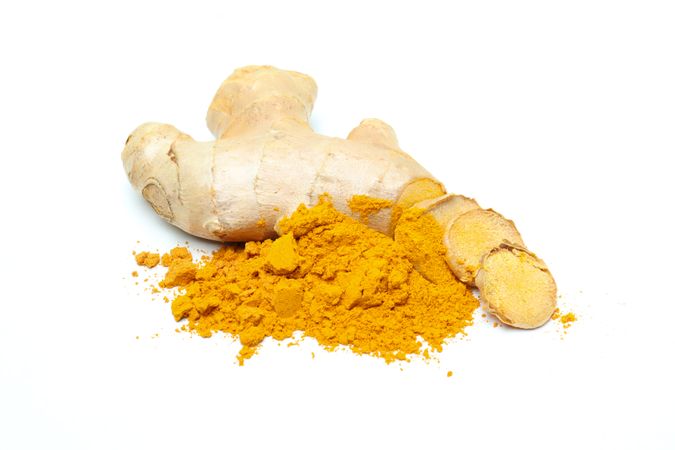 Fragrant seasoning - turmeric, isolated on plain background