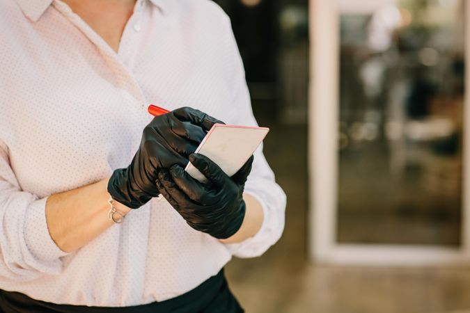 Waitress taking order at a restaurant