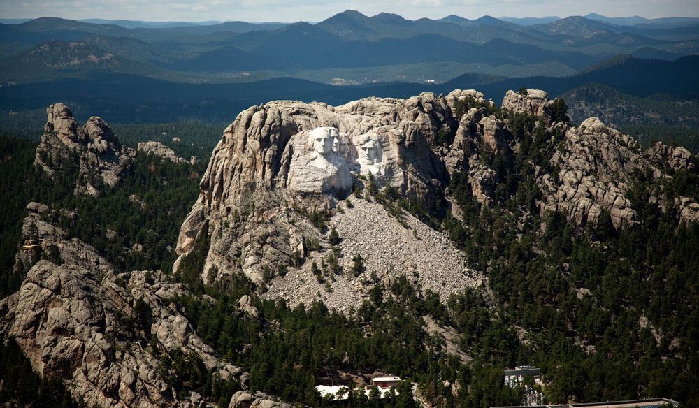 Mount Rushmore aerial view, Keystone, South Dakota