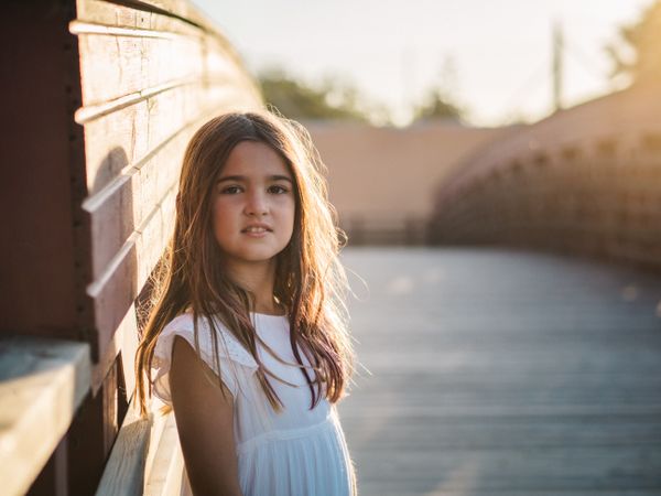 Portrait of adorable girl in sunshine