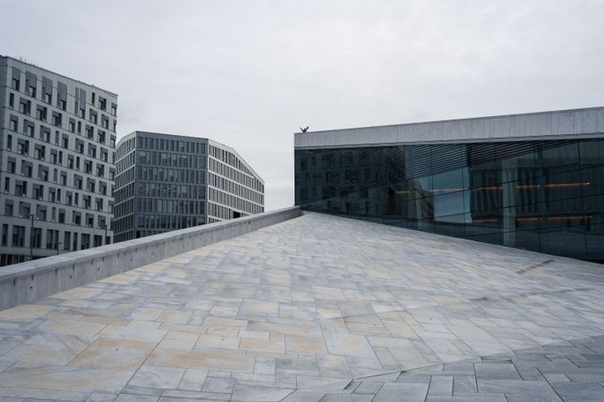 Part of roof building of Opera House in Norway