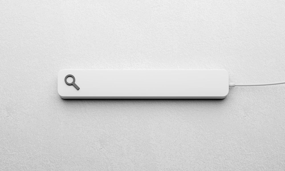 Search bar for internet search in grey space