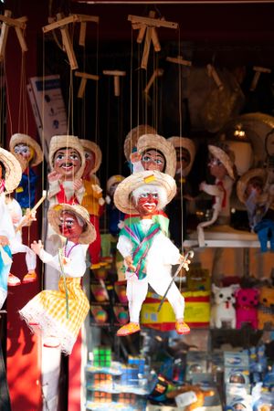 Marionettes for sale at traditional market