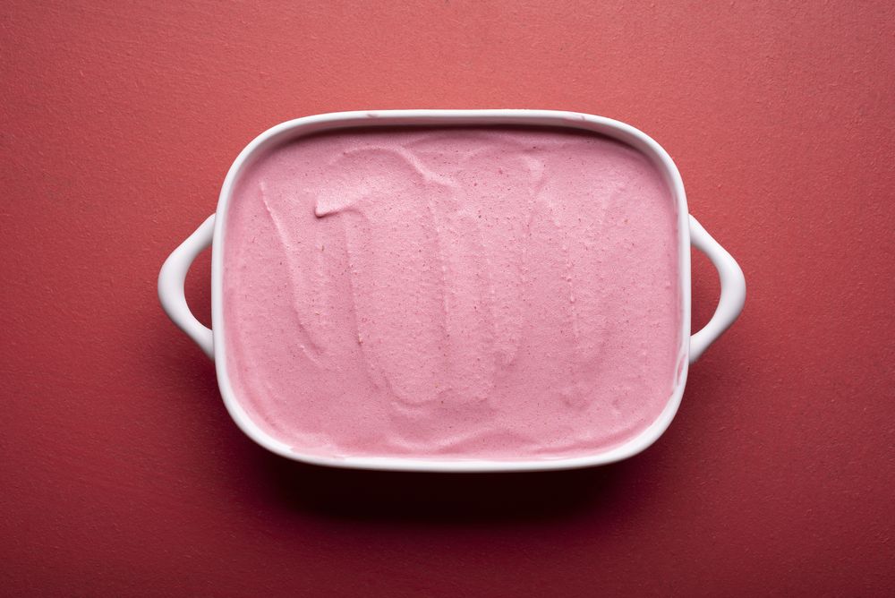 Homemade strawberry ice cream