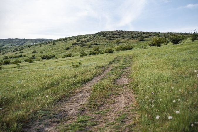 Rural road in recreation area around Lisi lake