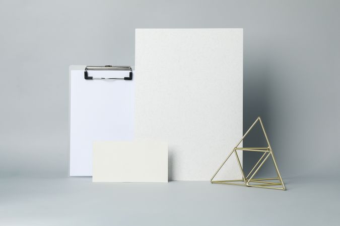 Mockup business brand template on light gray background, space for text