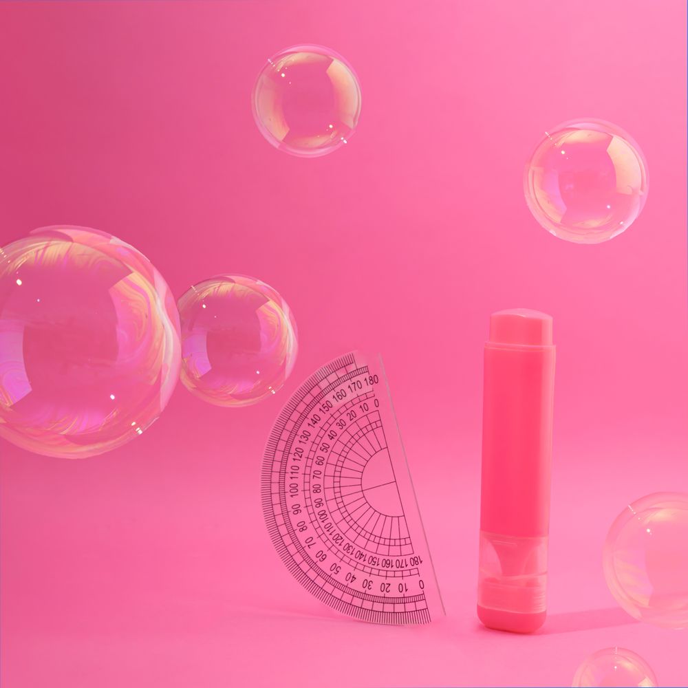 Marker and protractor with bubbles