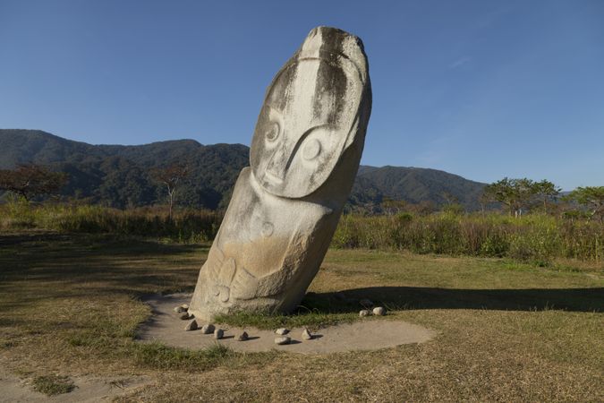 Statue of the Palindo megalith, located in the Bada Valley, Central Sulawesi, Indonesia