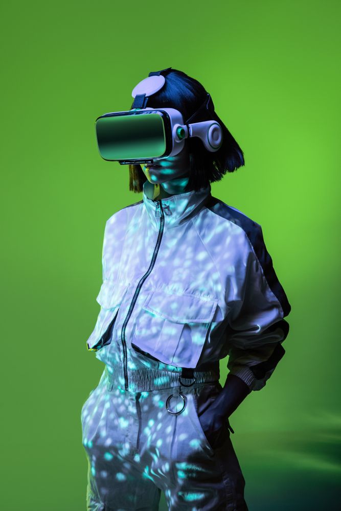 Woman in VR headset