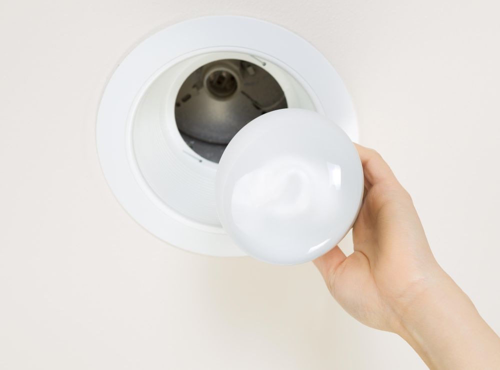 Installing new flood light bulb