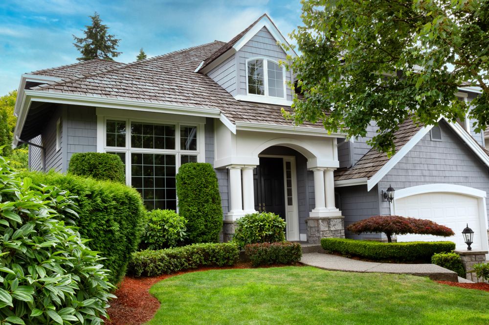 Suburban home during summer season