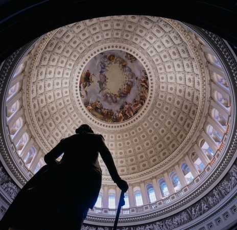 Interior dome view of the Capitol of the United States, Washington, D.C.