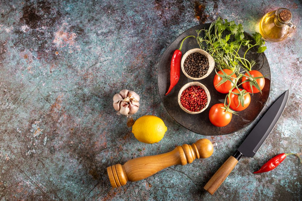 Ingredients for cooking on the table