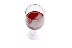 Glass with red wine isolated on blank background