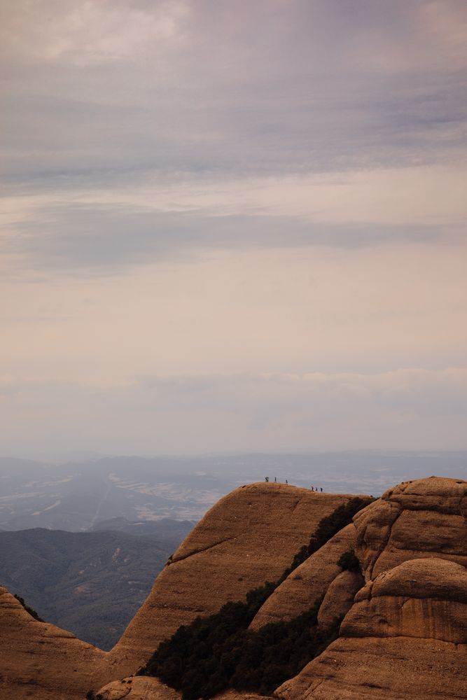 Climbers climbing the mountain of Montserrat,