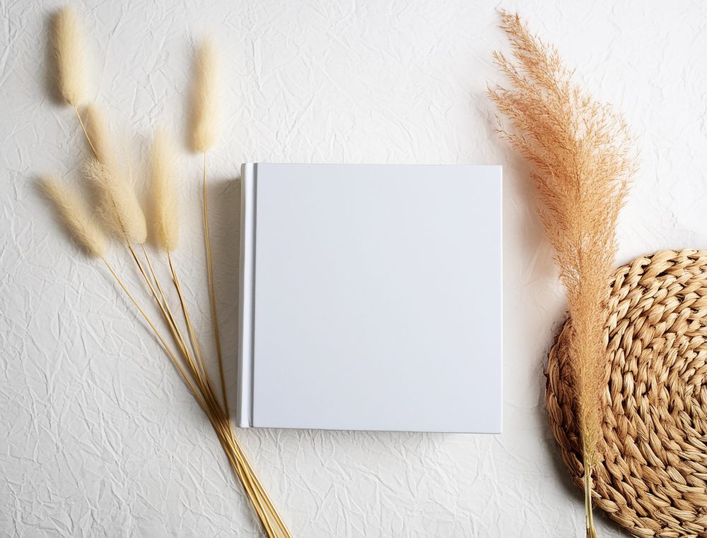 Plain note book in the background