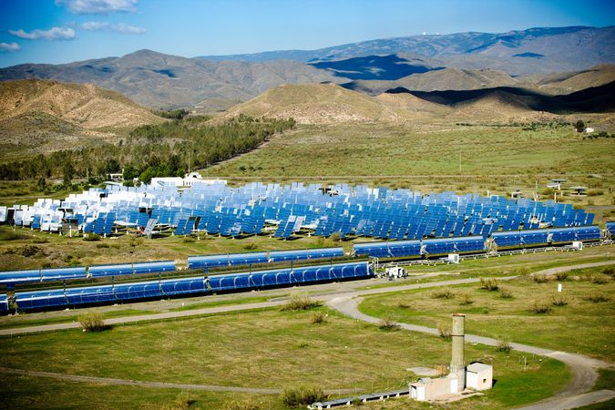Solar panels on power station