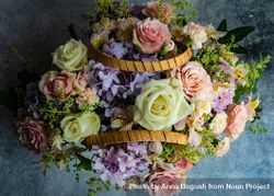 Top view of fresh summer floral box 47mVxa