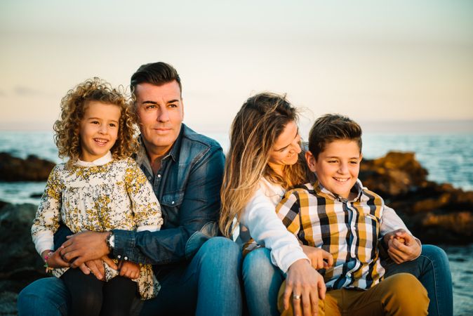 Happy family at beach