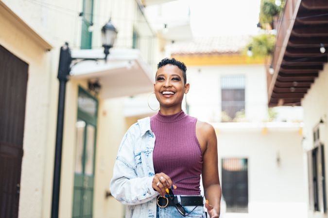 Portrait of a cool Latin American woman in the city