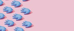 Blown up balloon-like latex glove pattern