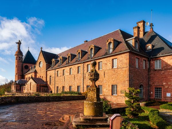Abbey of Mont Sainte Odile on a mountain in Alsace. A holy place for all faiths.