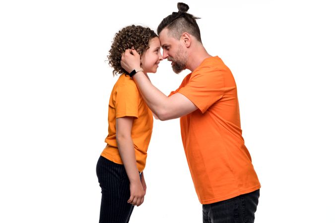 Family portrait dad and daughter