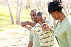 Black Family Playing Outside