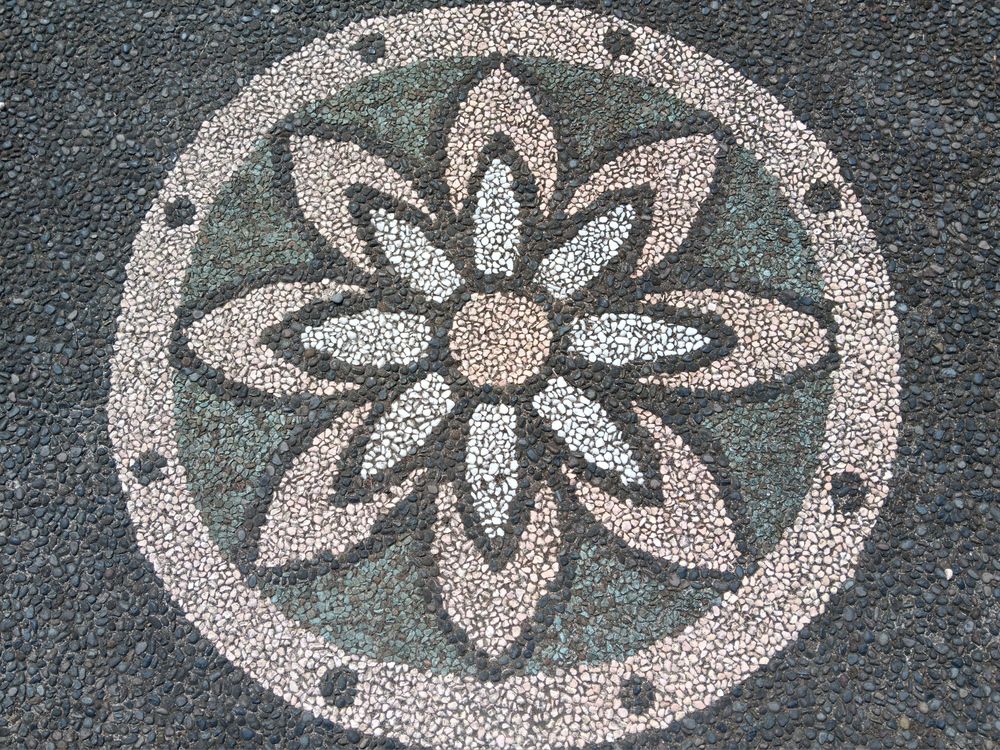 Stone background with flower shaped texture