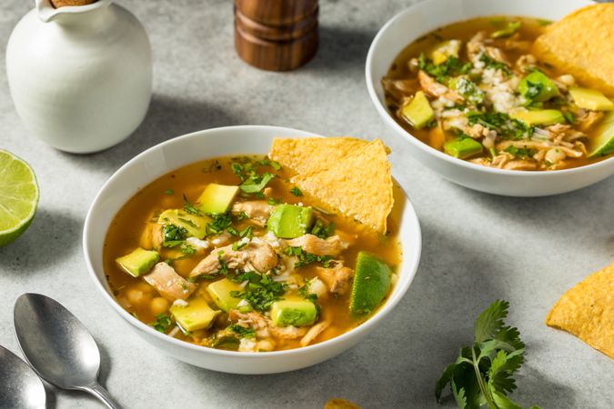Homemade Mexican Chicken Pozole Soup