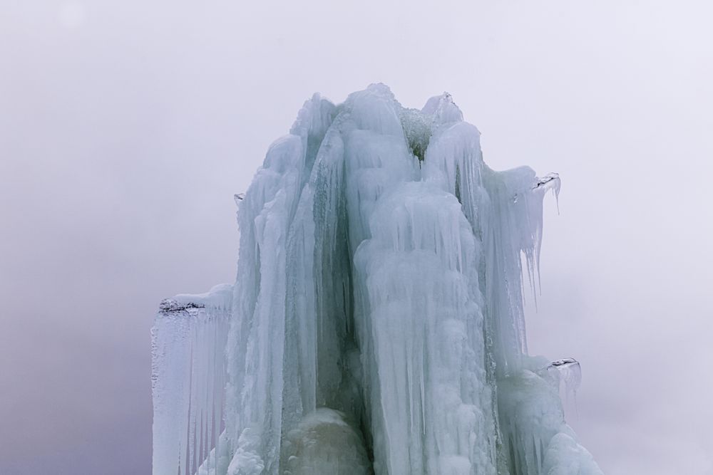 A light blue ice structure