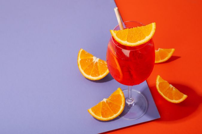 Italian Spritz, delicious summer cocktail, space for text