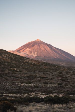 Mountain peak in desert valley