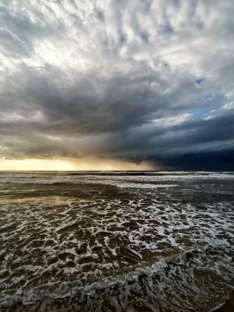 Seascape. Dramatic sunset