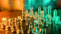 Glass transparent chess background