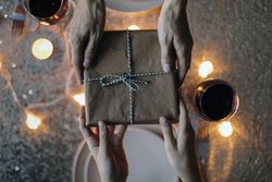 Gift Exchange Over Dinner Table
