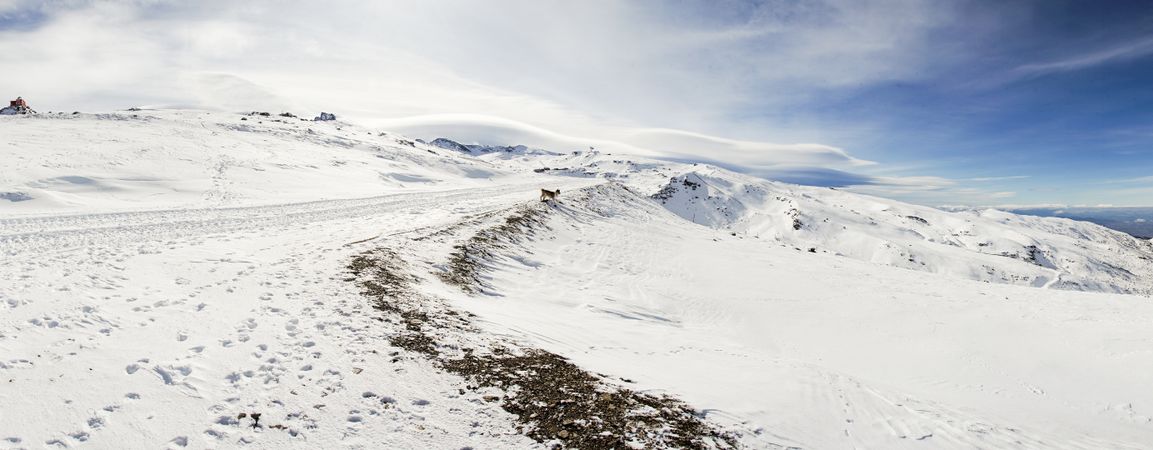 Ridge in ski resort of Sierra Nevada in winter