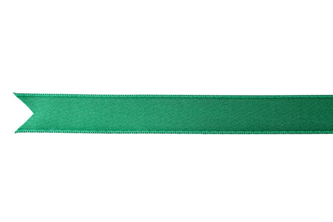 Green ribbon isolated on blank background. Gift concept
