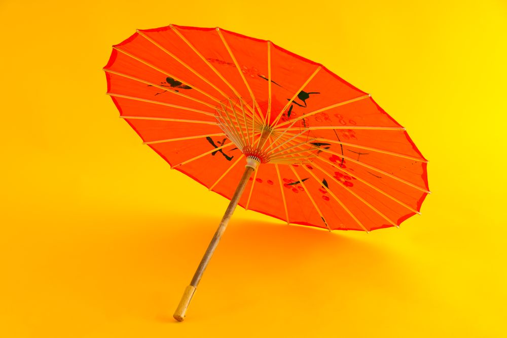 Traditional japanese umbrella, traditional japanese accessories concept