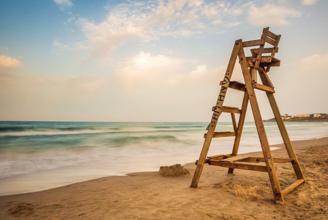 Lifesaver chair near sea