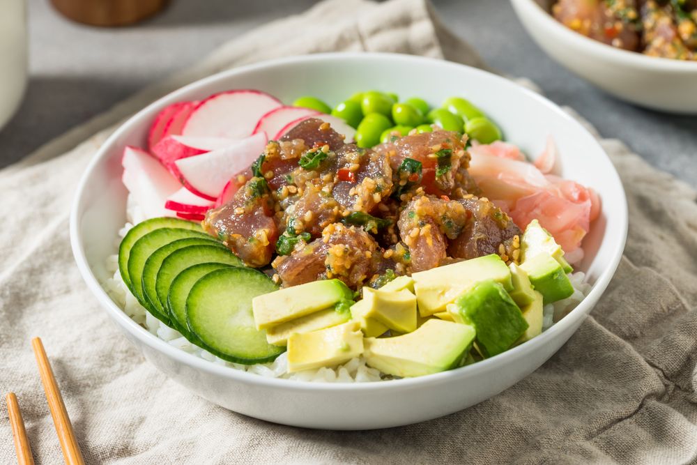 Homemade Hawaiian Tuna Poke Bowl