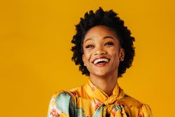 Beautiful Black smiling female model