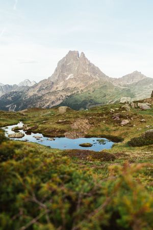 Picturesque view of lake in mountain area