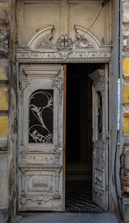 Old door in Tbilisi's downtown
