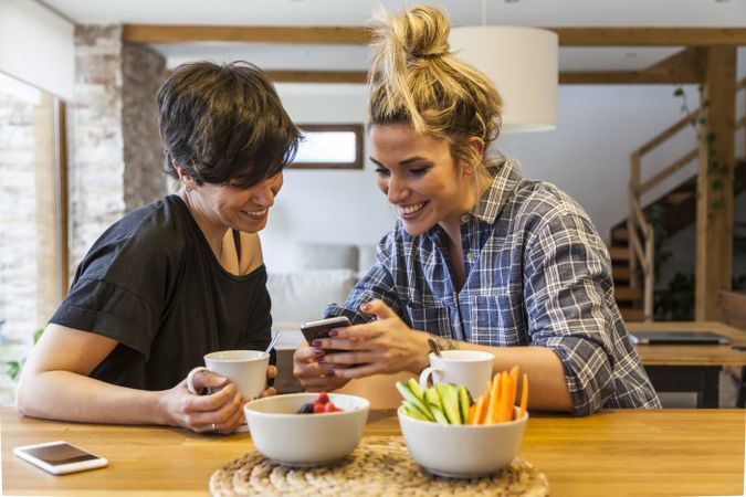 two women at home