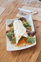 Healthy shawarma on plate