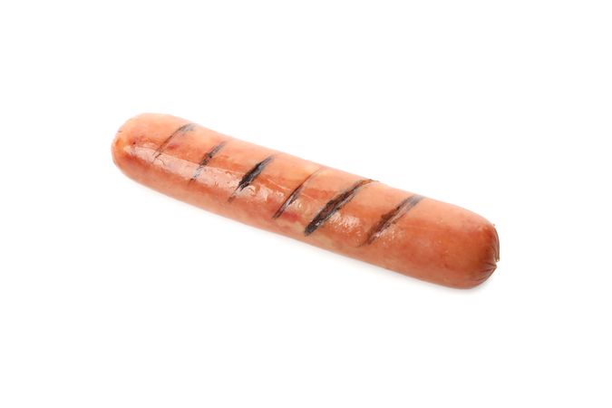 Single sausage with grill marks